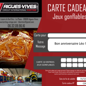 Carte 10 entrées jeux gonflables (-12 ans)